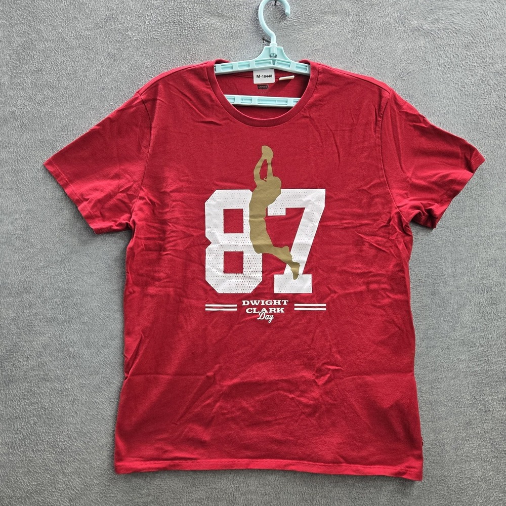 San Francisco 49ers Men Shirt XL Red Levi's Graphic Print Dwight Clark Logo